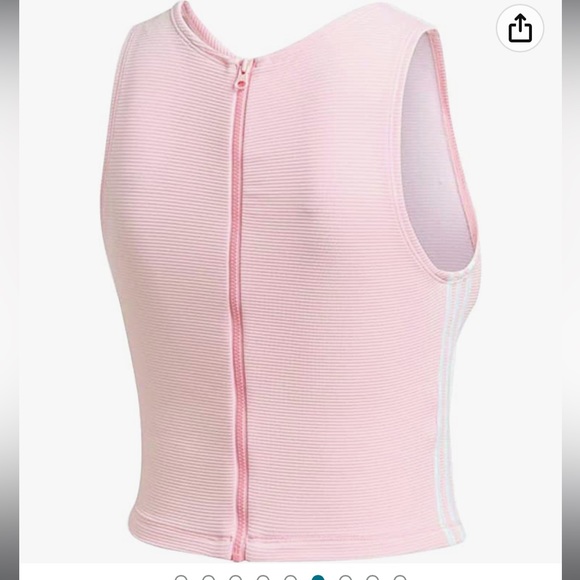 Adidas Women’s Zippable Ribbed Tank Top - Picture 5 of 7
